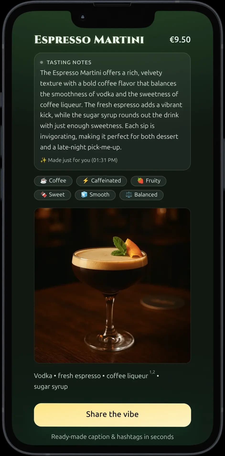 Tasting notes preview